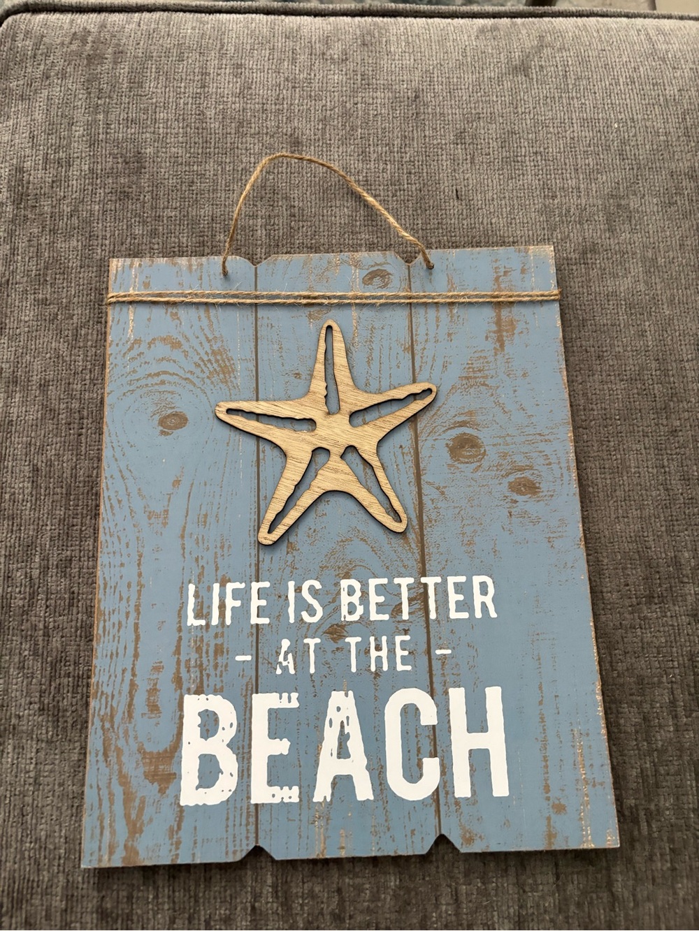 Coastal Blue 'Life Is Better at the Beach' Wall Sign